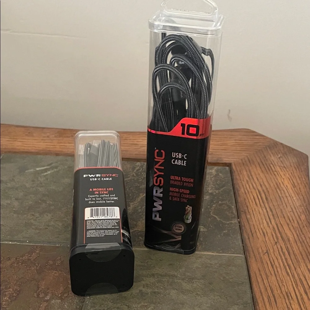 USB-C Cable - 10ft, Black . 2 pieces .
